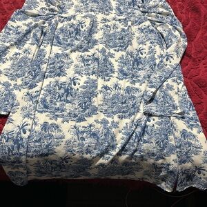 SHEIN Blue and White Patterned Dress